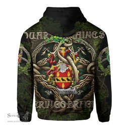 ScotsTee Shop Irish Quartermaines Coat of Arms Irish Hoodie Family Crest Irish Is My Root Hoodie