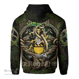 ScotsTee Shop Irish Owgan Coat of Arms Irish Hoodie Family Crest Irish Is My Root Hoodie