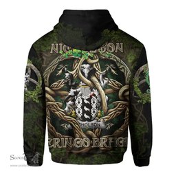 ScotsTee Shop Irish Nicholson Coat of Arms Irish Hoodie Family Crest Irish Is My Root Hoodie