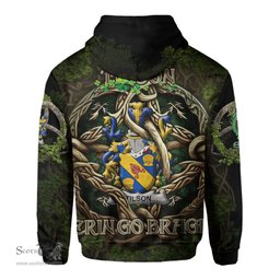 ScotsTee Shop Irish Tilson Coat of Arms Irish Hoodie Family Crest Irish Is My Root Hoodie