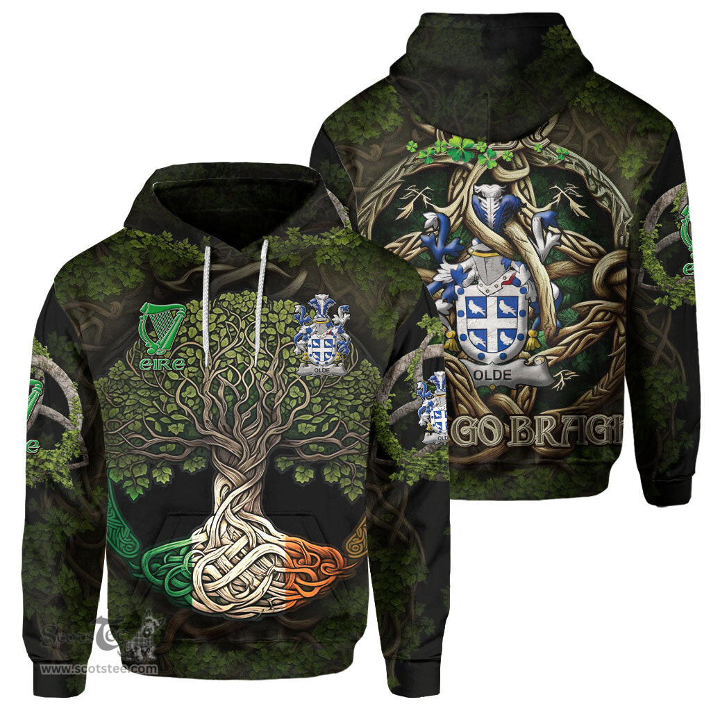 ScotsTee Shop Irish Olde Coat of Arms Irish Hoodie Family Crest Irish Is My Root Hoodie