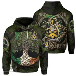 ScotsTee Shop Irish Wentworth Coat of Arms Irish Hoodie Family Crest Irish Is My Root Hoodie
