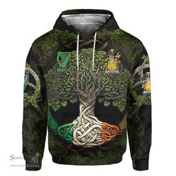 ScotsTee Shop Irish Wotton Coat of Arms Irish Hoodie Family Crest Irish Is My Root Hoodie