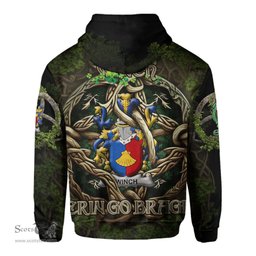 ScotsTee Shop Irish Winch Coat of Arms Irish Hoodie Family Crest Irish Is My Root Hoodie
