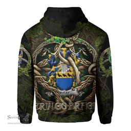 ScotsTee Shop Irish Wray Coat of Arms Irish Hoodie Family Crest Irish Is My Root Hoodie