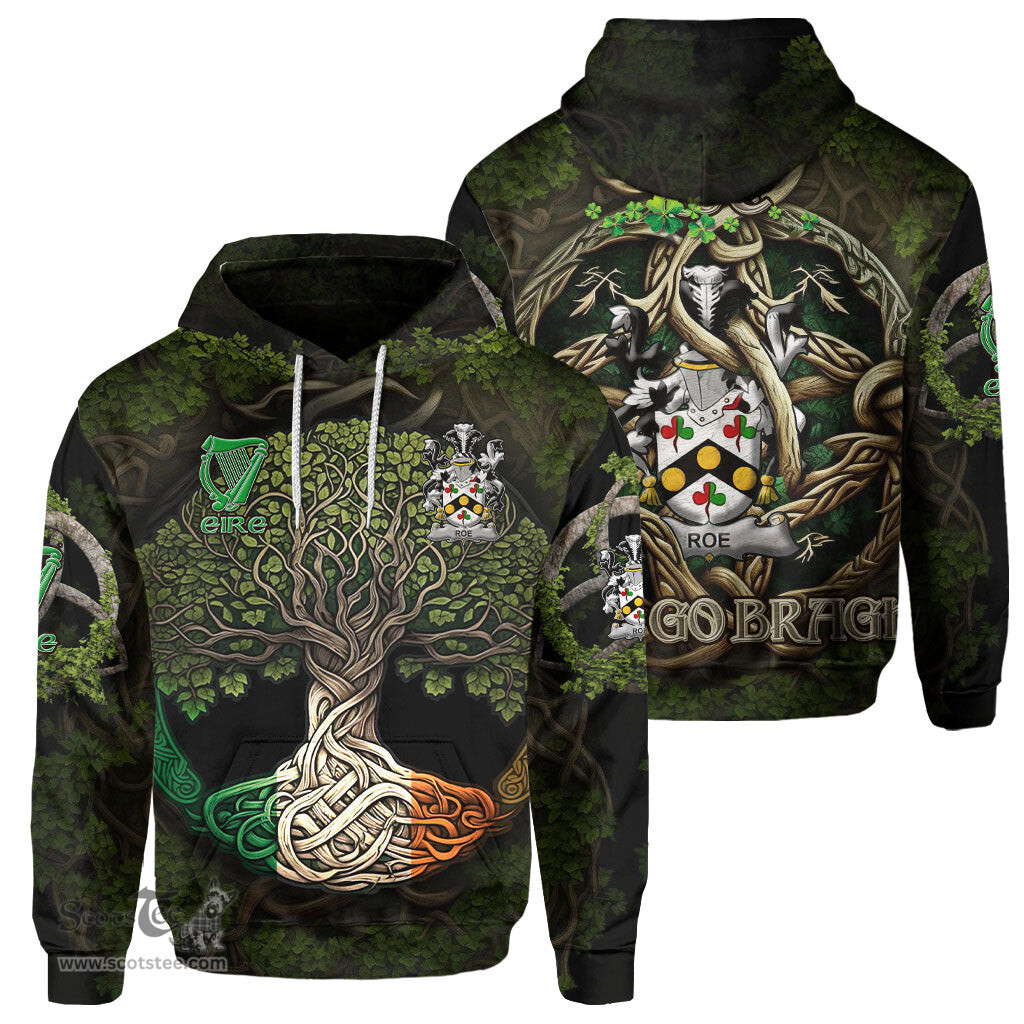 ScotsTee Shop Irish Roe Coat of Arms Irish Hoodie Family Crest Irish Is My Root Hoodie