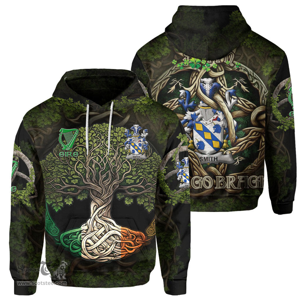 ScotsTee Shop Irish Smith or Smyth Coat of Arms Irish Hoodie Family Crest Irish Is My Root Hoodie