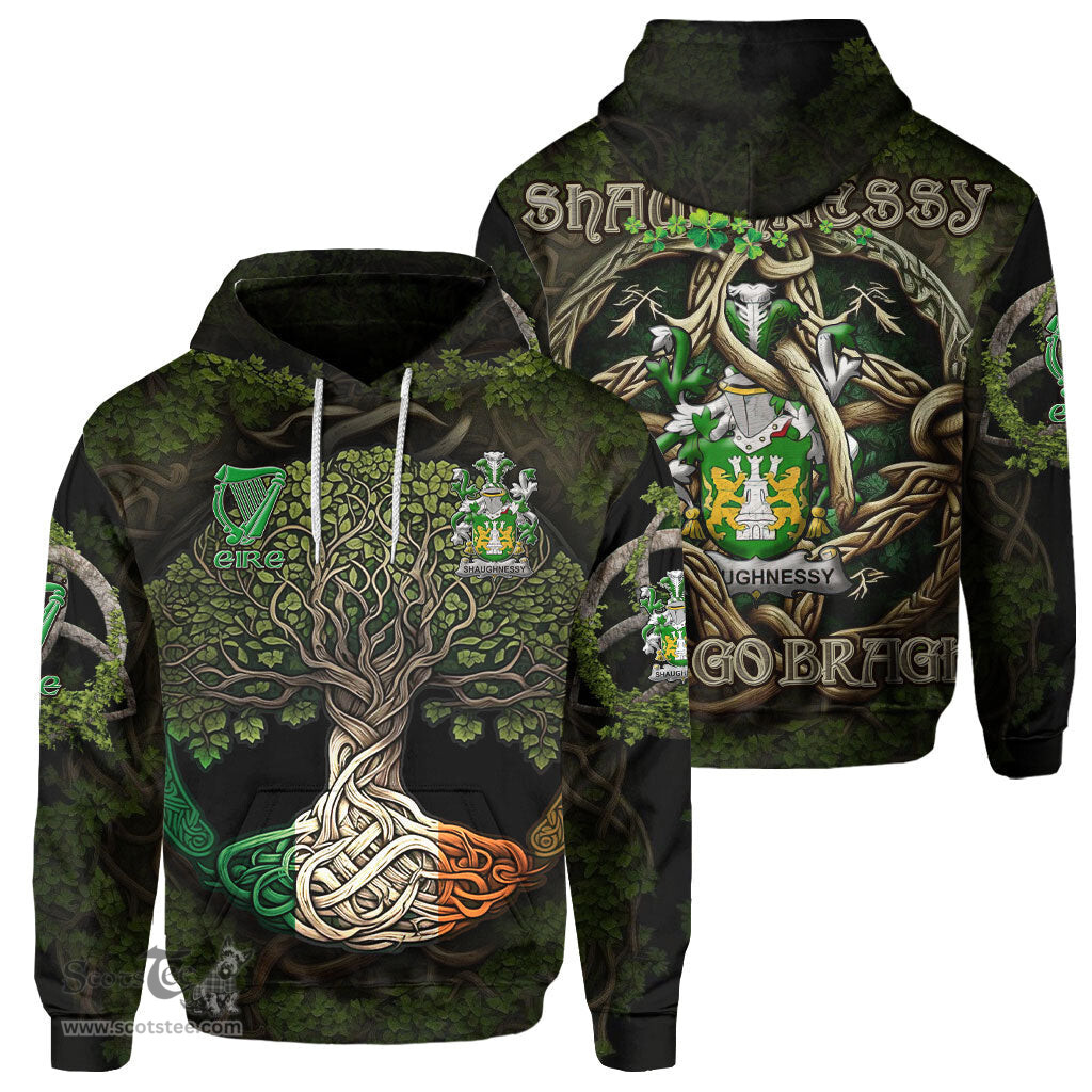 ScotsTee Shop Irish Shaughnessy or O Shaughnessy Coat of Arms Irish Hoodie Family Crest Irish Is My Root Hoodie