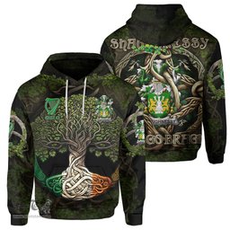 ScotsTee Shop Irish Shaughnessy or O Shaughnessy Coat of Arms Irish Hoodie Family Crest Irish Is My Root Hoodie