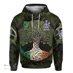 ScotsTee Shop Irish Usher Coat of Arms Irish Hoodie Family Crest Irish Is My Root Hoodie