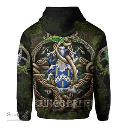 ScotsTee Shop Irish Usher Coat of Arms Irish Hoodie Family Crest Irish Is My Root Hoodie