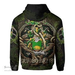 ScotsTee Shop Irish Rogan or O Rogan Coat of Arms Irish Hoodie Family Crest Irish Is My Root Hoodie