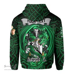 ScotsTee Shop Irish Ashborne Coat of Arms Irish Hoodie Family Crest Green Dragon Of Ireland Hoodie
