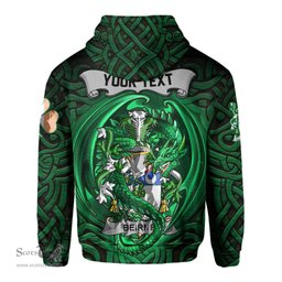 ScotsTee Shop Irish Beirne or O Beirne Coat of Arms Irish Hoodie Family Crest Green Dragon Of Ireland Hoodie