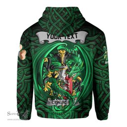 ScotsTee Shop Irish Considine or McConsidine Coat of Arms Irish Hoodie Family Crest Green Dragon Of Ireland Hoodie