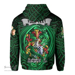 ScotsTee Shop Irish Chichester Coat of Arms Irish Hoodie Family Crest Green Dragon Of Ireland Hoodie