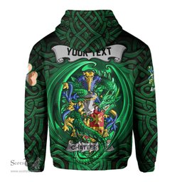 ScotsTee Shop Irish Chatterton Coat of Arms Irish Hoodie Family Crest Green Dragon Of Ireland Hoodie