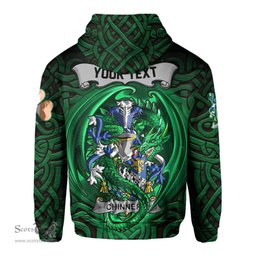 ScotsTee Shop Irish Chinnery Coat of Arms Irish Hoodie Family Crest Green Dragon Of Ireland Hoodie
