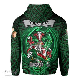 ScotsTee Shop Irish Casey or O Casey Coat of Arms Irish Hoodie Family Crest Green Dragon Of Ireland Hoodie