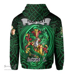 ScotsTee Shop Irish Branigan or O Branagan Coat of Arms Irish Hoodie Family Crest Green Dragon Of Ireland Hoodie