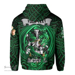 ScotsTee Shop Irish Ashby Coat of Arms Irish Hoodie Family Crest Green Dragon Of Ireland Hoodie