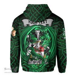 ScotsTee Shop Irish Dickson Coat of Arms Irish Hoodie Family Crest Green Dragon Of Ireland Hoodie