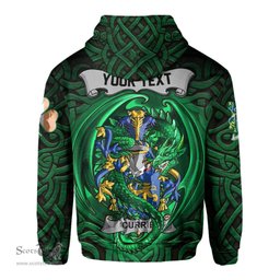 ScotsTee Shop Irish Currie or O Currie Coat of Arms Irish Hoodie Family Crest Green Dragon Of Ireland Hoodie