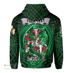 ScotsTee Shop Irish Dease Coat of Arms Irish Hoodie Family Crest Green Dragon Of Ireland Hoodie
