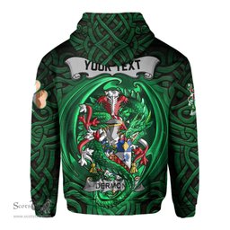ScotsTee Shop Irish Dermond or O Dermond Coat of Arms Irish Hoodie Family Crest Green Dragon Of Ireland Hoodie