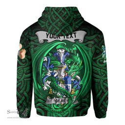 ScotsTee Shop Irish Geary or O Geary Coat of Arms Irish Hoodie Family Crest Green Dragon Of Ireland Hoodie