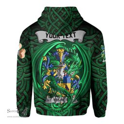 ScotsTee Shop Irish Fisher Coat of Arms Irish Hoodie Family Crest Green Dragon Of Ireland Hoodie