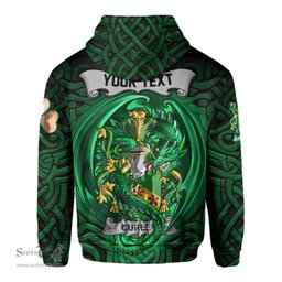 ScotsTee Shop Irish Curley or McTurley Coat of Arms Irish Hoodie Family Crest Green Dragon Of Ireland Hoodie