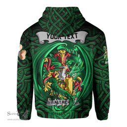 ScotsTee Shop Irish Haltridge Coat of Arms Irish Hoodie Family Crest Green Dragon Of Ireland Hoodie