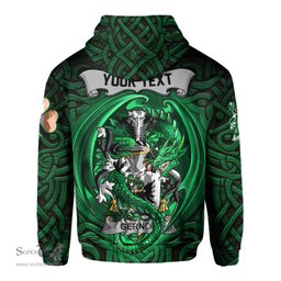 ScotsTee Shop Irish Gernon or Garland Coat of Arms Irish Hoodie Family Crest Green Dragon Of Ireland Hoodie
