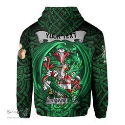 ScotsTee Shop Irish Dowdall Coat of Arms Irish Hoodie Family Crest Green Dragon Of Ireland Hoodie