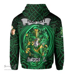 ScotsTee Shop Irish Dowd or O Dowd Coat of Arms Irish Hoodie Family Crest Green Dragon Of Ireland Hoodie