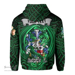 ScotsTee Shop Irish Dodwell Coat of Arms Irish Hoodie Family Crest Green Dragon Of Ireland Hoodie