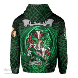 ScotsTee Shop Irish Lally or O Mullally Coat of Arms Irish Hoodie Family Crest Green Dragon Of Ireland Hoodie