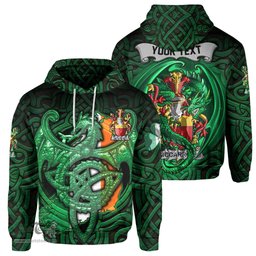 ScotsTee Shop Irish McCarron Coat of Arms Irish Hoodie Family Crest Green Dragon Of Ireland Hoodie
