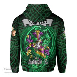 ScotsTee Shop Irish Hyde Coat of Arms Irish Hoodie Family Crest Green Dragon Of Ireland Hoodie