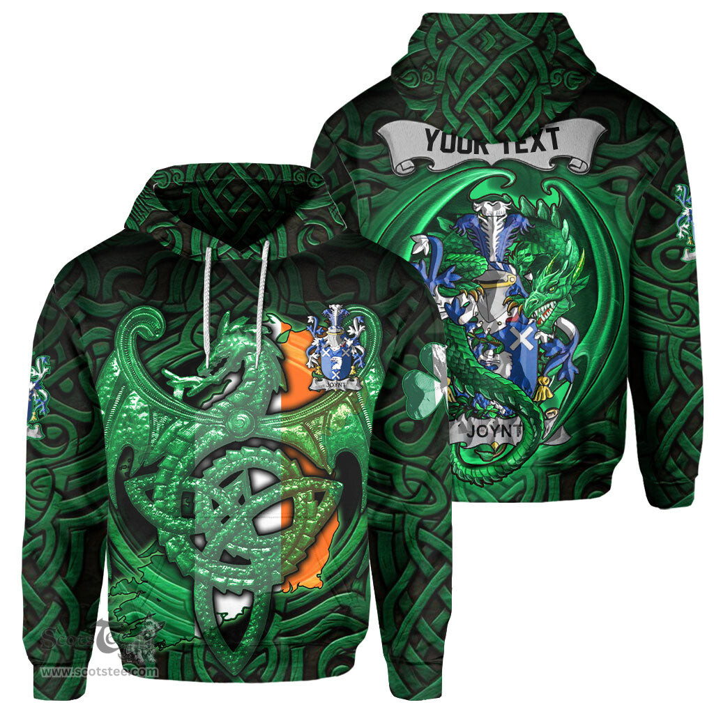 ScotsTee Shop Irish Joynt Coat of Arms Irish Hoodie Family Crest Green Dragon Of Ireland Hoodie