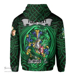 ScotsTee Shop Irish Mahony or O Mahoney Coat of Arms Irish Hoodie Family Crest Green Dragon Of Ireland Hoodie
