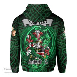 ScotsTee Shop Irish Harrison Coat of Arms Irish Hoodie Family Crest Green Dragon Of Ireland Hoodie