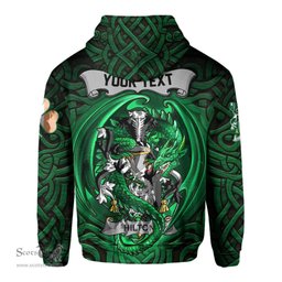 ScotsTee Shop Irish Hilton Coat of Arms Irish Hoodie Family Crest Green Dragon Of Ireland Hoodie