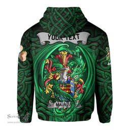 ScotsTee Shop Irish Marlay or O Marley Coat of Arms Irish Hoodie Family Crest Green Dragon Of Ireland Hoodie