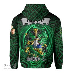 ScotsTee Shop Irish Lincolne Coat of Arms Irish Hoodie Family Crest Green Dragon Of Ireland Hoodie