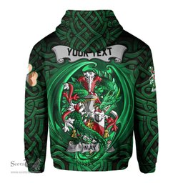 ScotsTee Shop Irish May Coat of Arms Irish Hoodie Family Crest Green Dragon Of Ireland Hoodie