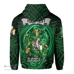 ScotsTee Shop Irish McGuiness or McGenis Coat of Arms Irish Hoodie Family Crest Green Dragon Of Ireland Hoodie