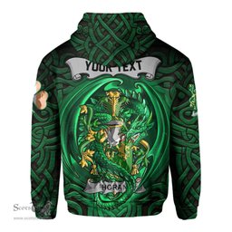 ScotsTee Shop Irish Horan or O Horan Coat of Arms Irish Hoodie Family Crest Green Dragon Of Ireland Hoodie