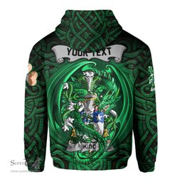 ScotsTee Shop Irish Kidd Coat of Arms Irish Hoodie Family Crest Green Dragon Of Ireland Hoodie